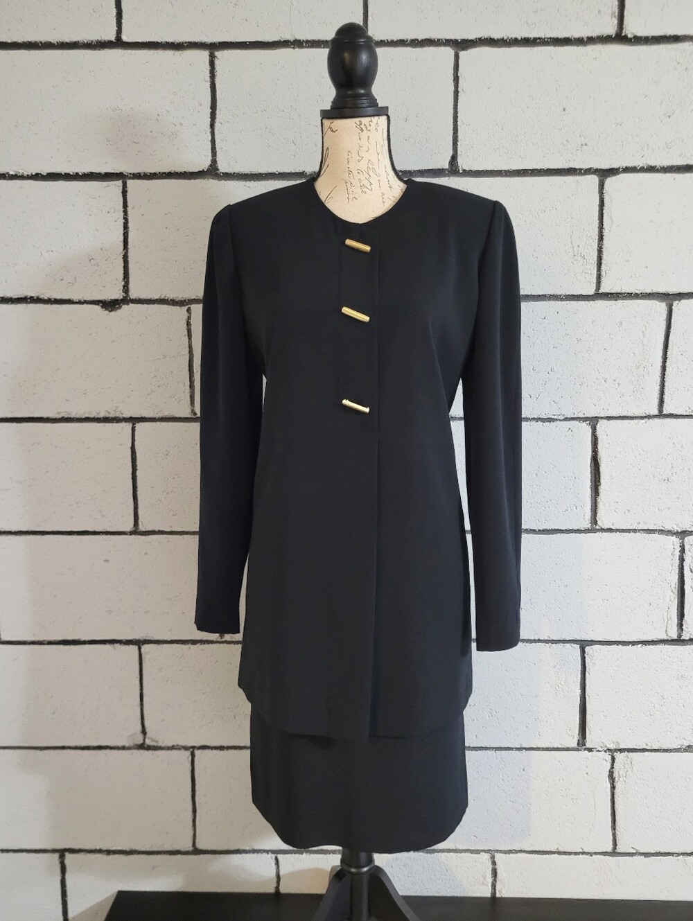 BUNDLE SALE! Evan Picone Black Long Sleeve Dress  Gold Accent Buttons Sz 6